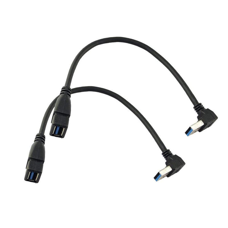 Seadream 2Pack SuperSpeed USB 3.0 Angle Male to Female Extension Cable - Up Angle